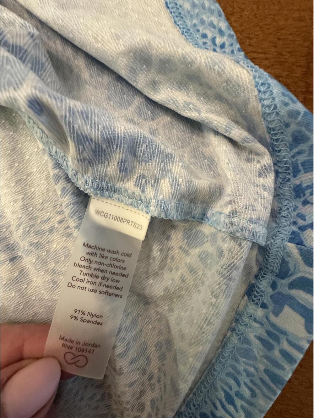 Calla XL Blue Patterned Long Sleeve Quarter Zip Pullover - Picture 5 of 6